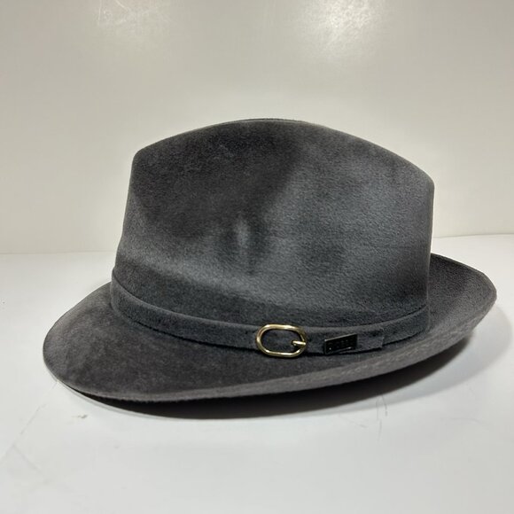 VINTAGE DOBBS ST MORTIZ FUR FELT HAT CLASSIC FEDORA GRAY SIZE 7 1/4 MADE IN USA